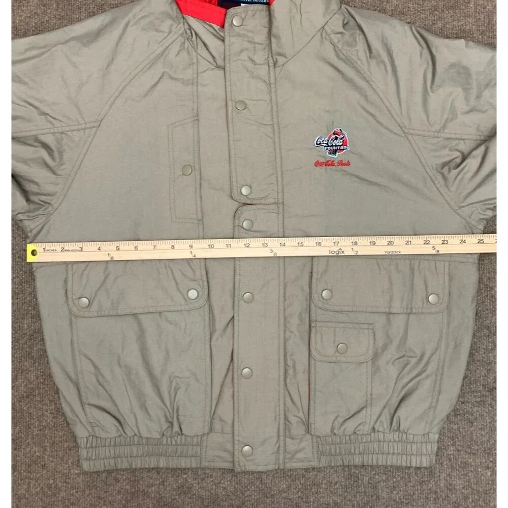 Dunbrooke Coca-Cola Jacket Mens L Bomber Nylon Lined Rain-Resistant Snap Zip-Up